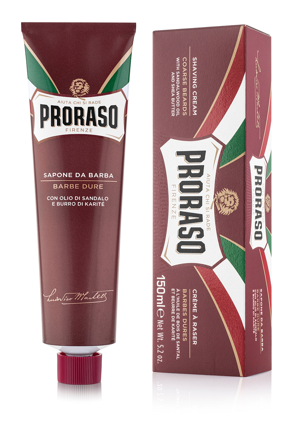 Proraso Shaving Cream Tube Sandalwood & Shea Butter (red) 150ml