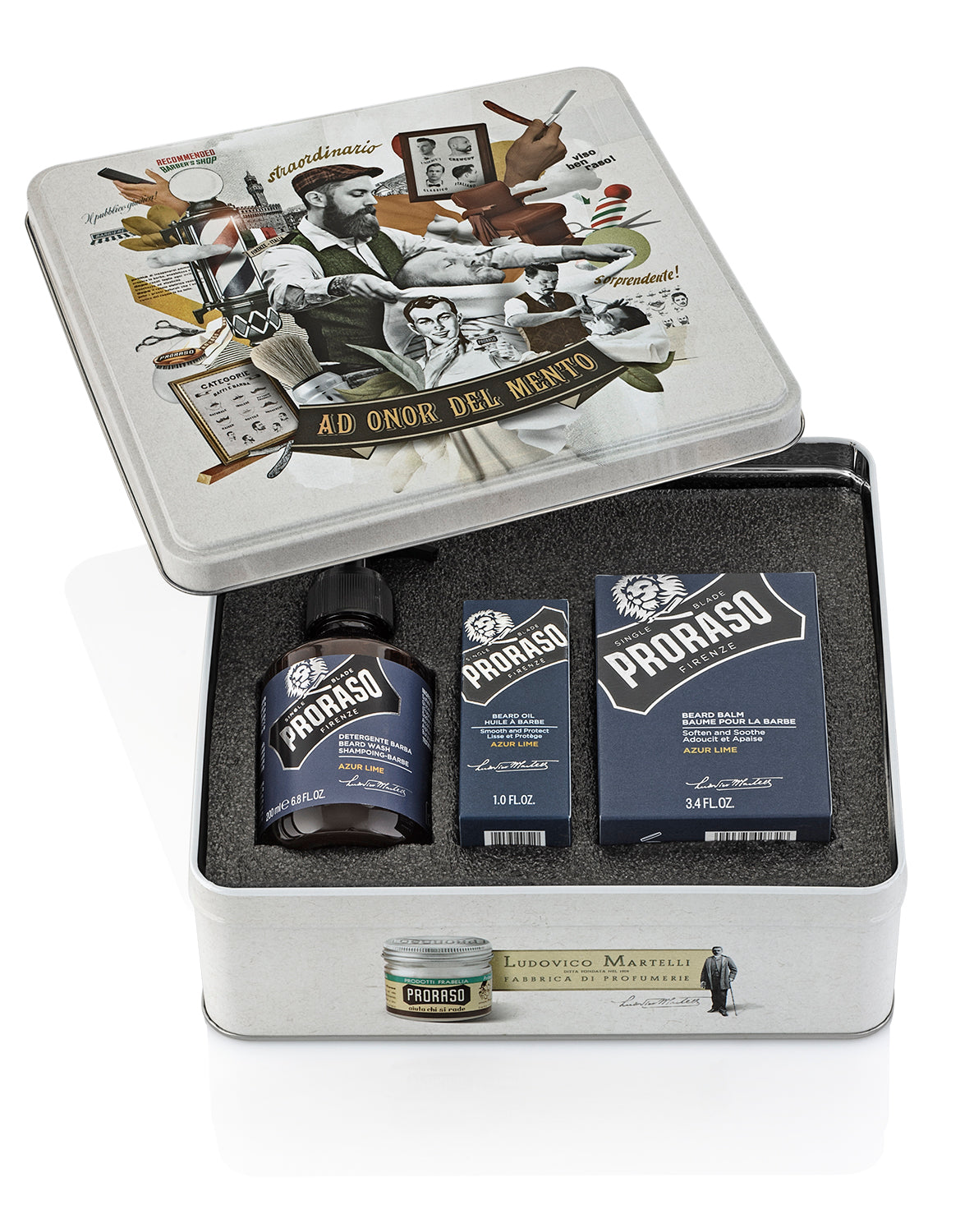Proraso Beard Tin - Beard Wash/Beard Balm/Beard oil (Azur Lime)