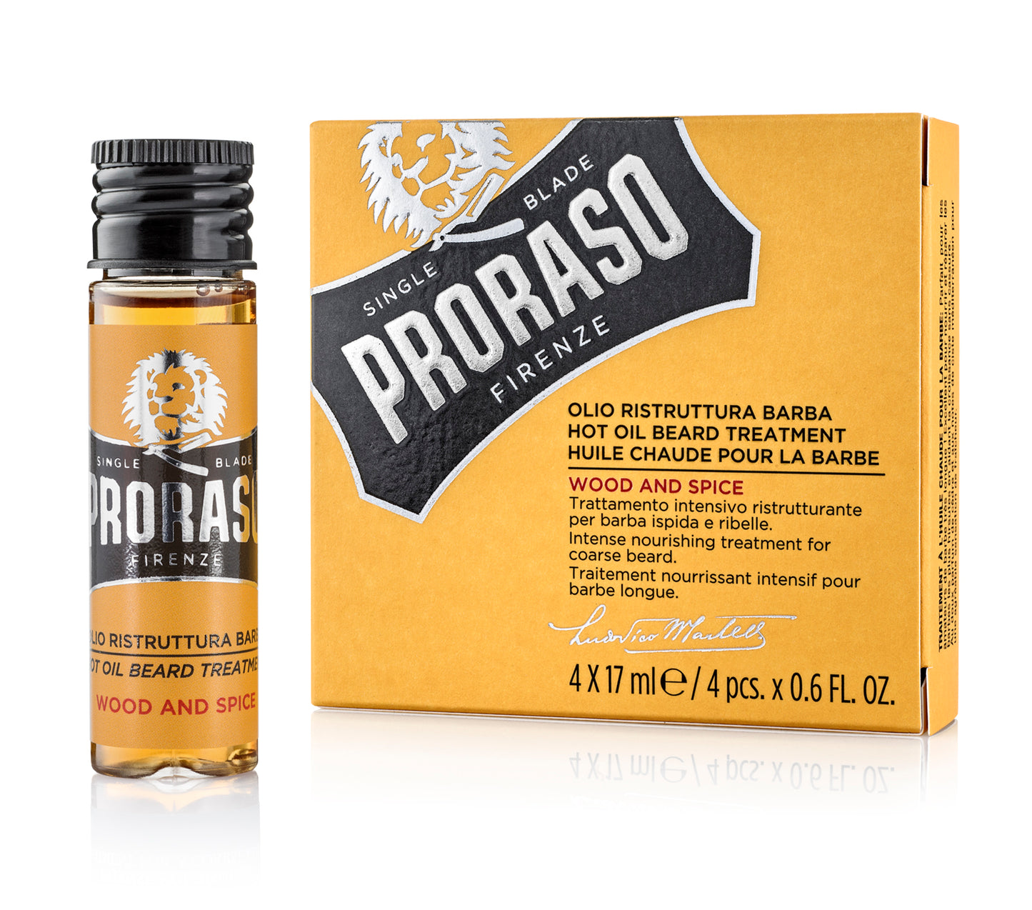 Proraso Hot Oil Beard Treatment Wood & Spice 4x 17ml