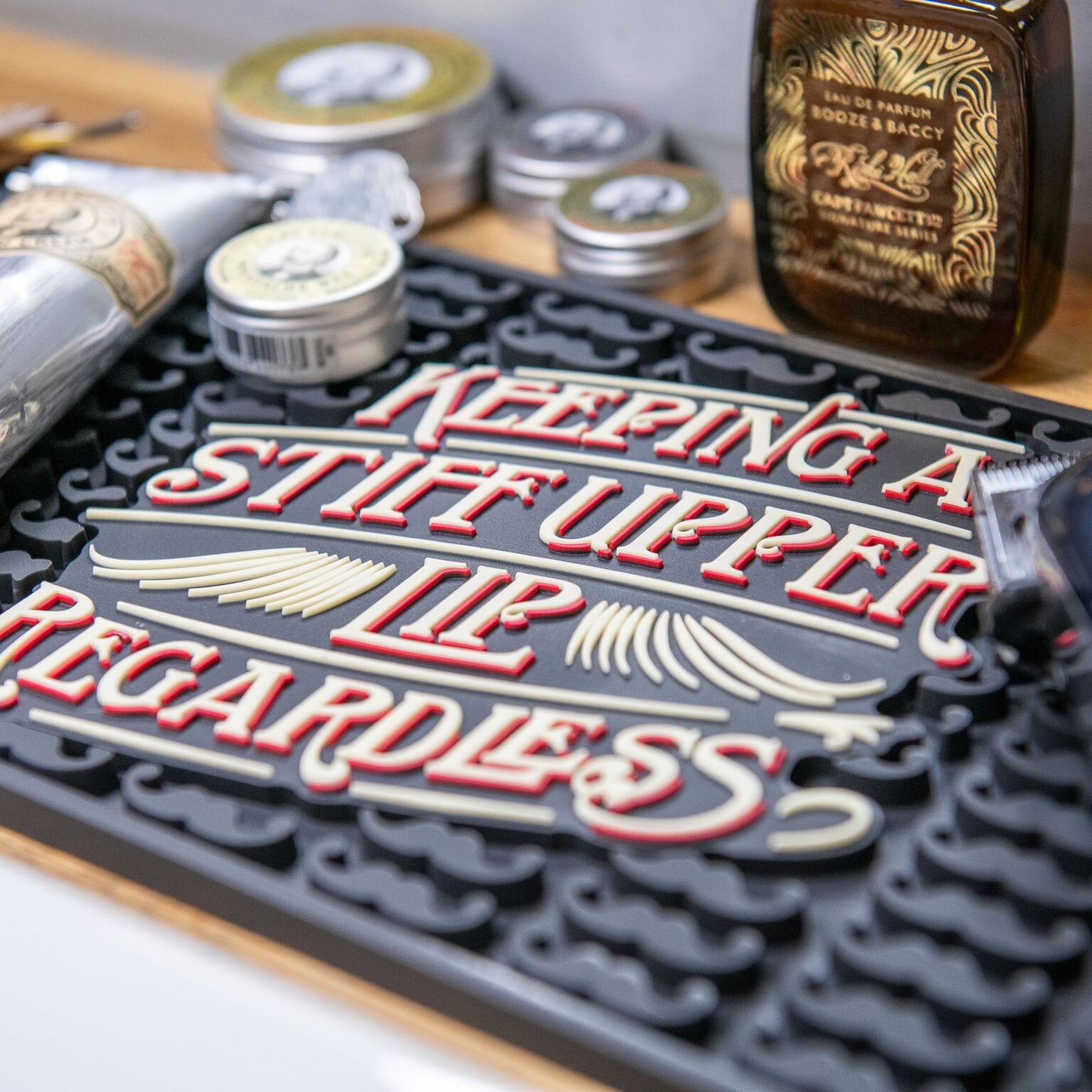 Captain Fawcett Moustache Bar Mat