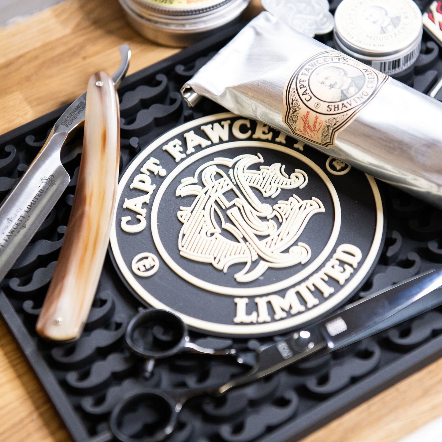 Captain Fawcett Moustache Bar Mat