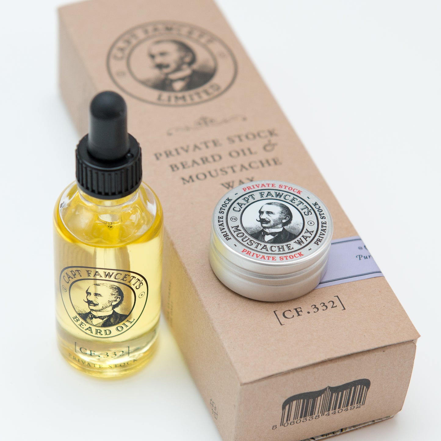 Captain Fawcett Private Stock Beard Oil and Moustache Wax Gift Set