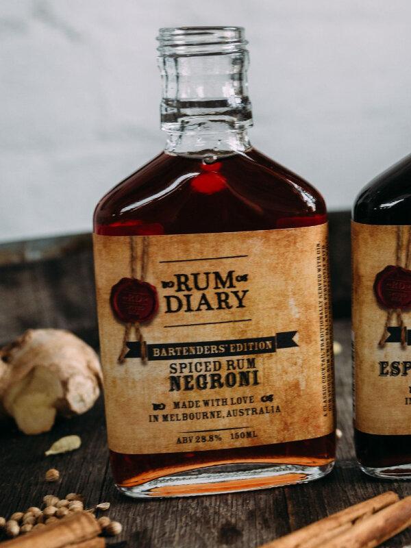 RUM DIARY SPICED RUM NEGRONI HIP FLASK 150ml