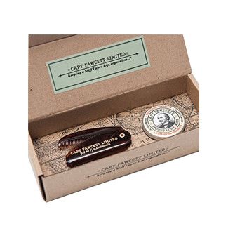 Captain Fawcett Expedition Mo Wax & Folding Moustache Comb Set