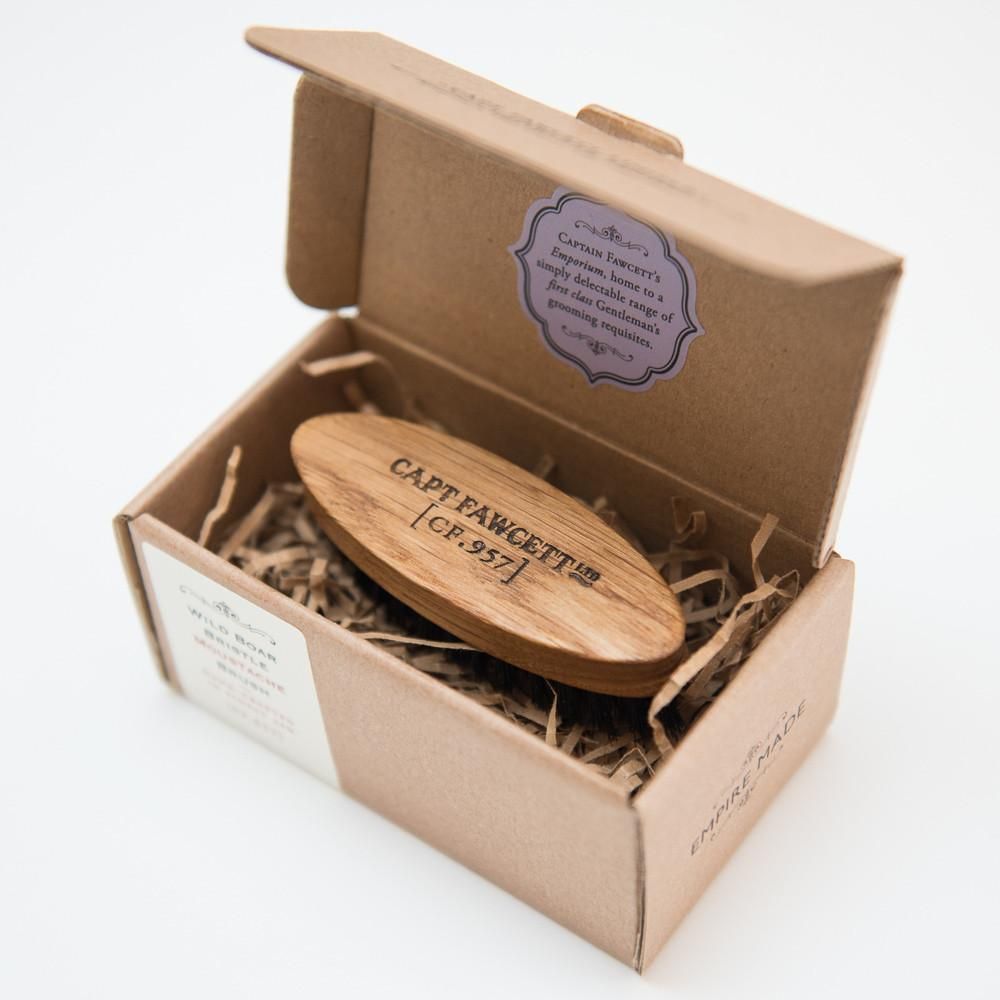 Captain Fawcett Wild Boar Bristle Moustache Brush - NEW