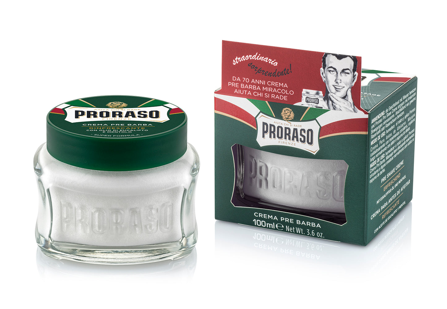 Proraso Pre Shave Cream Tub Refresh Eucalyptus & Menthol  (green) 100ml