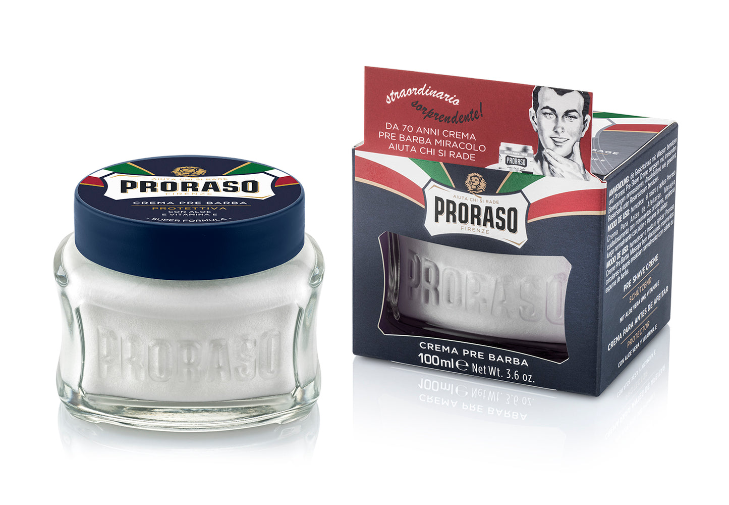 Proraso Pre Shave Cream Tub Protect Aloe Vera & Vitamin E (blue)  100ml