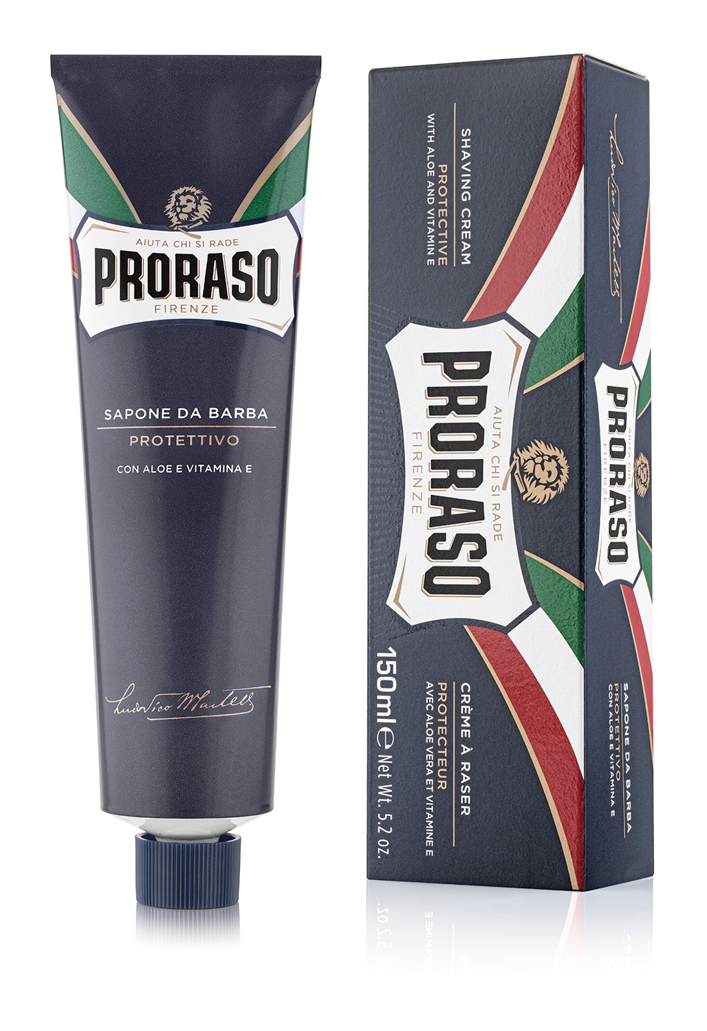 Proraso Shaving Cream Tube Protect Aloe & Vitamin E (blue)  150ml