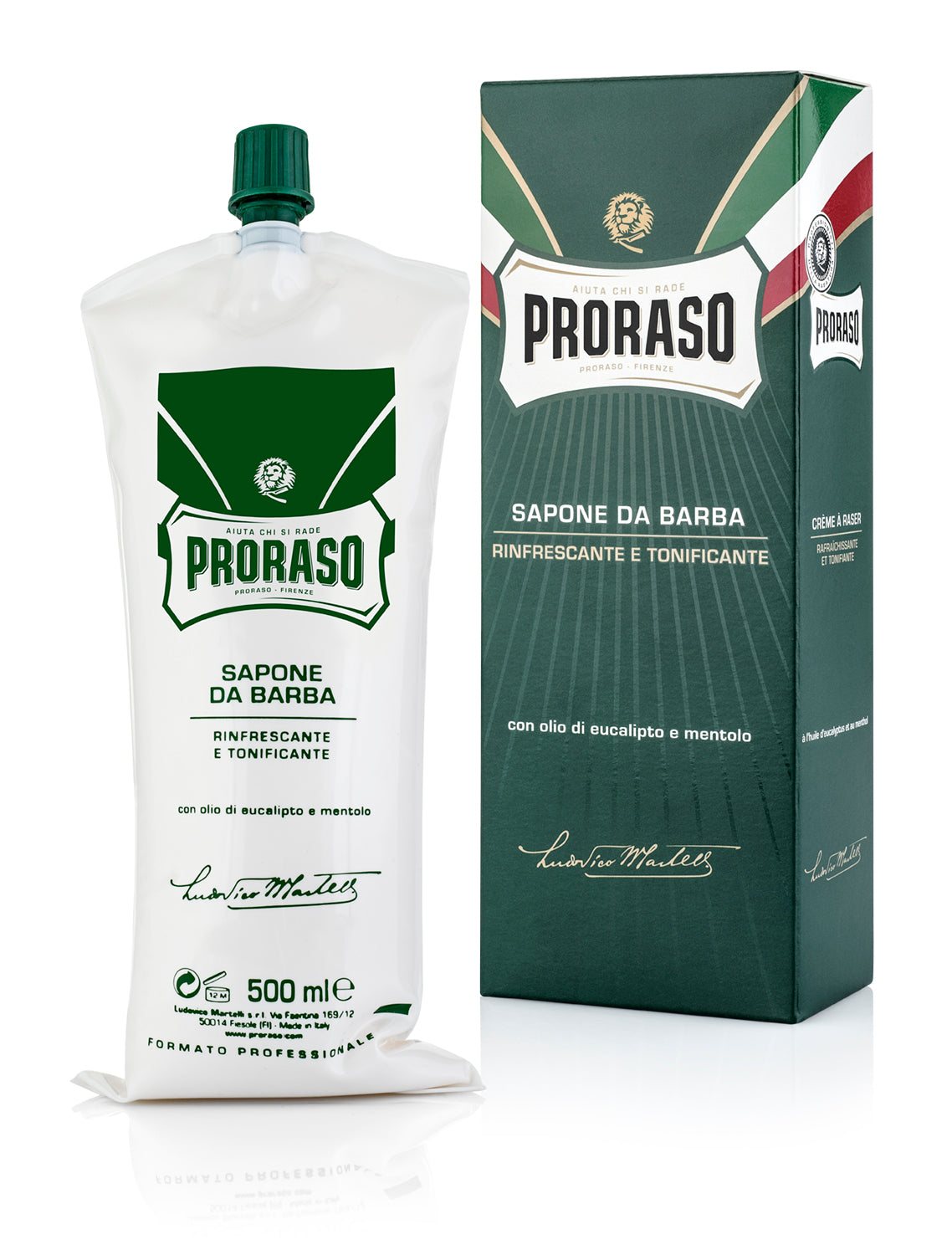 Proraso Shaving Cream in tube Refresh Eucalyptus & Menthol (green) Professional Size 500ml