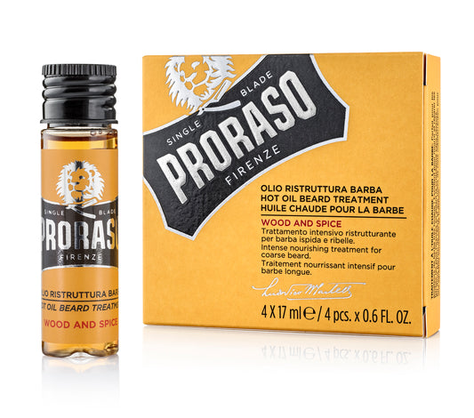 Proraso Hot Oil Beard Treatment Wood & Spice   4x 17ml