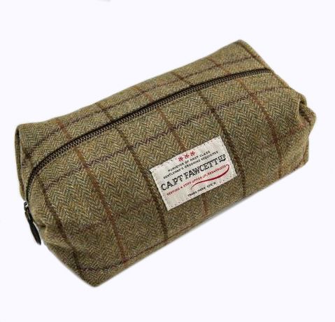 Captain Fawcett Tweed Wash Bag